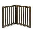 LZRS Solid Hardwood Freestanding Pet Gate, Wooden Dog Gates for Doorways, Nature Wood Dog Gates for The House, Dog Gate for Stairs, Freestanding Indoor Gate Safety Fence, Walnut, 24" Height-2 Panels ( 40"W x 24"H)