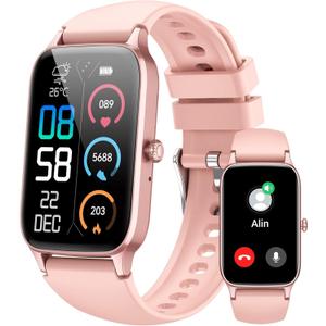 Smart Watch for Men Women, 1.57" Smartwatch (Answer/Make Call) , Fitness Tracker with 110+ Sport Modes, Heart Rate/Sleep Monitor, IP68 Waterproof, Bluetooth Calls, Smartwatches for Android iOS Pink