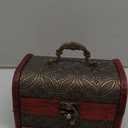 ELLDOO Vintage Treasure Chest, Pirate Keepsakes Box for Kids Gifts, Wooden Storage Box Decorative for Jewelry Pearl Trinkets, Small