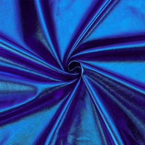 WEBEEDY 1 Yard Metallic Foil Stretch Fabric, 59 Inch Wide Shiny Stretch Foil Spandex Material Polyester Fabric by The Yard for Sewing Dancewear Costumes & DIY Crafts Decoration (Royal Blue)