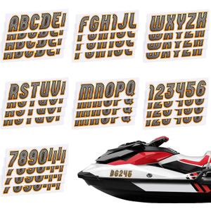 Honoson Boat Registration Numbers and Letters 252 Pcs 3-inch Personalized Stickers Vinyl Boat Registration Decals Boating Letter and Number Kit