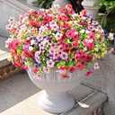 BLEUM CADE Artificial Flowers for Outdoors, 12 Bundles Fake Flowers Outdoor, UV Resistant Artificial Plants for Decoration, Faux Flowers for Outside Garden Porch Patio Decor