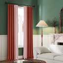 96 Inches Long Baby Pink and Burnt Orange Pleated Curtains for Bedroom, Room Darkening Soundproof Memory Shaped Two Colors Pleated Drapes with Hooks for Traverse Rod, 42"x96"x2