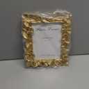 Cuspin 5x7 Picture Frame, Vintage Ornate Gold Resin Frame with Glass Front, Ginkgo Leaf Textured Photo Frame for Wall Hanging or Tabletop Display, Retro Design Home Decor Gift