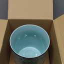 DOWAN 7.2" Kitchen Utensil Holder, Extra Large Farmhouse Utensil Holders for Countertop, Ceramic Utensil Crock, Anti Slip Cork Bottom (Blue)