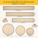 Honeydak 3 Set Silicone Baking Mat for 7, 8, 9 Inch Springform Pan Protector Nonstick Reusable Cake Pan Liners for Cheesecake Baking Prevent Sticking to Bottom & Side, Easy Release & Clean(Gray)
