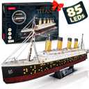 CubicFun Titanic 3D LED Puzzles for Adults 88 CM 266 Pieces,Titanic Toys for Teens, Home Decor Birthday Gifts Adults Valentines Day Gifts