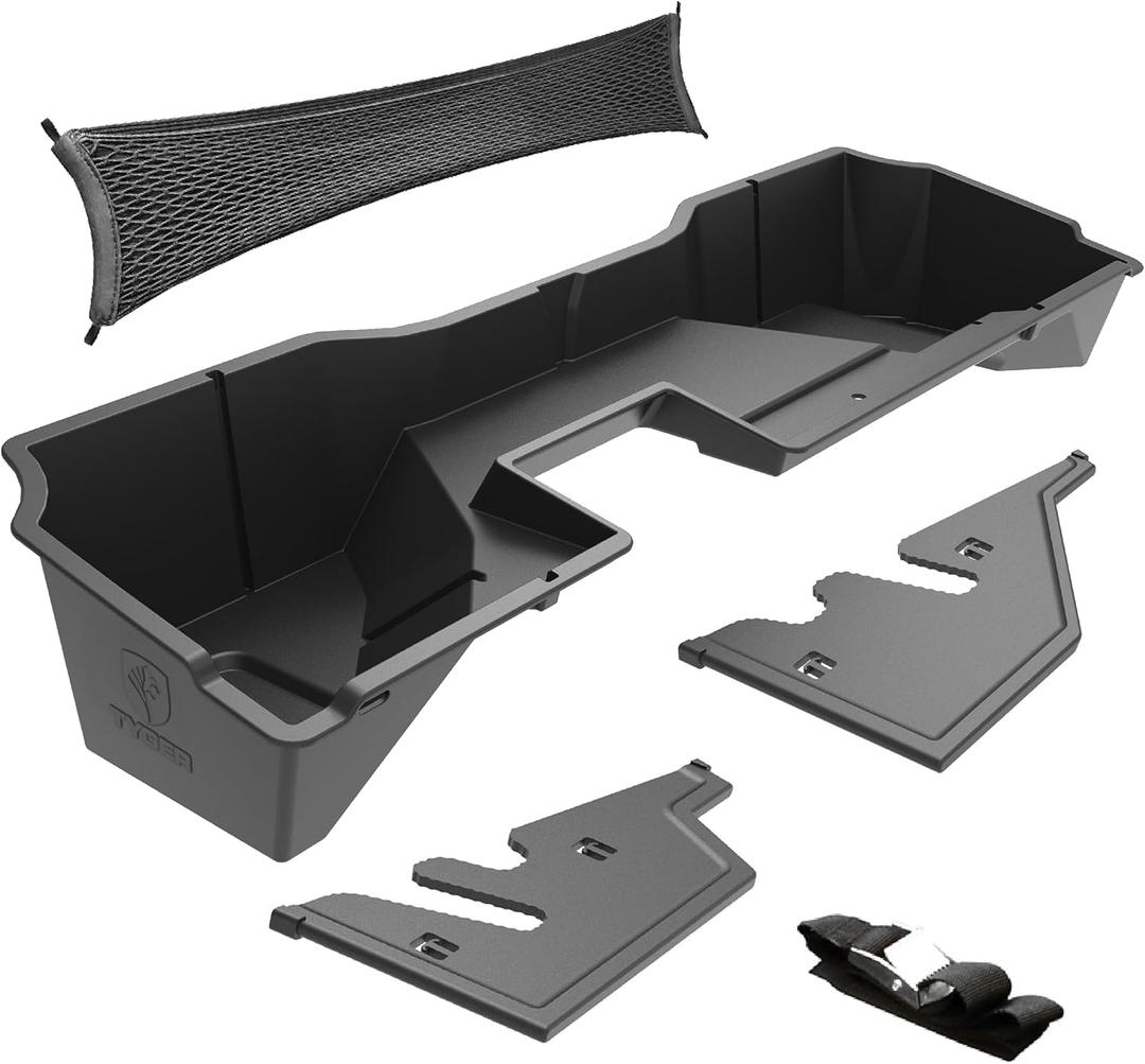 Tyger Auto Rear Under Seat Storage Box Compatible with 2014-2018 Chevy Silverado/GMC Sierra 1500; 2015-2019 Silverado/Sierra HD | Double Cab | Custom-Fit Cargo Organizer Console | TG-CB5C8818