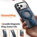 TORRAS 2025 Upgrade (Gen 6.0) Magnetic Phone Grip Holder Kickstand with Braided Strap, Fit for MagSafe Ring Removable, for iPhone 17,16,15, 14, 13 12 Pro/Max Samsung Galaxy, Google, Deep Blue