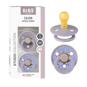 BIBS Pacifiers - Studio 2 Pack | Round Nipple Baby Pacifier | BPA Free Natural Rubber Latex Soother | Made in Denmark | Size 0+ Months | Jasmine Blush