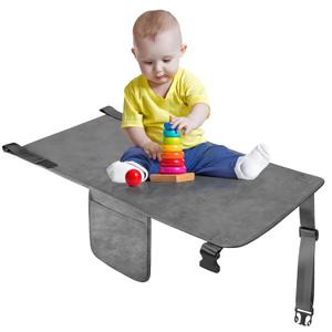 Toddler Airplane Bed, Kids Airplane Seat Extender Travel Bed, Kids Airplane Travel Essentials, Airplane Must Have for Toddlers, Portable Plane Bed for Flights (DarkGrey)