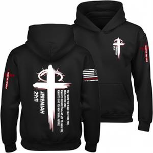 Custom Christian Hoodies for Men Women Faith Cross Jesus Hoodie Bible Religious Gifts Personalized Christmas (Small, Black)
