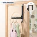 4 Pack Over The Door Hanger Foldable Over The Door HooksRust-Resistant Overdoor Hanger Hook for Laundry (Clothes Drying Rack)&Bathroom (Towel Rack) Small Portable, Black