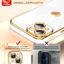 2 x LeYi for iPhone 15 Case: with Tempered Glass Screen Protector [2 Pcs]+ Full Camera Lens Protection,Love Heart Plating Women Cute Luxury Soft TPU Shockproof Case for iPhone 15,White