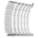PSU Cables, Cable Extension PC, 16 AWG 24pin ATX / 4+4pin EPS / 8pin PCI-E / 6pin PCI-E PSU Extension Cable Kit, 30cm Length with Combs, White
