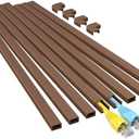 Yecaye Brown Cord Hider, One-Cord Channel Cord Cover on Wall, Cable Management Kit, Wire Covers for Cords, Cable Raceway,W0.59in H0.4in, Brown