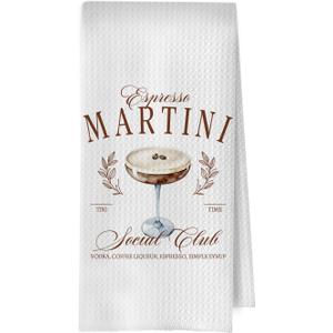 Espresso Martini Kitchen Towels - Espresso Martini Decorative Dish Towels, Cocktail Lover Gifts Hand Towel, Alcohol Gifts Tea Towel, 16x24 Inch
