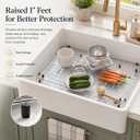 iPEGTOP Sink Protector Grid 28-3/8" x 14-3/16", Stainless Steel Sink Bottom Grid Rear Drain with Corner Radius 3/8", Sink Grate with Hole Cover for Kitchen Sink Single Sink Bowl, One-Piece