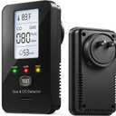 4-in-1 Detector with Dual Sensors Suitable for Homes, Kitchens, Hotels, and RVs (HD Screen) Black,1pc