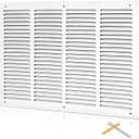 Fancat 20x12 Duct Opening | Steel Return Air Grille | Vent Cover Grill for Sidewall and Ceiling | HVAC Cold Air Intake Grille | White | Outer Dimensions: 21.75"W X 13.75", 20''Wx12''H [Duct Opening]