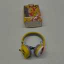 Wireless headset kids headphones cute earphones bluetooth headset headphone for boys girls, canceling noise with mic. Audfonos para nios y nias con microfono (Pika, Yellow), AH-806D