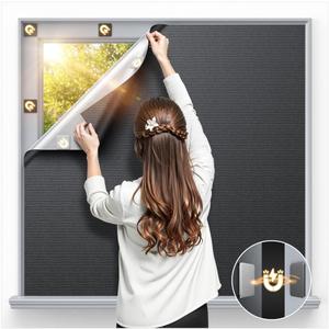Magnetic Blackout Window Cover 42" x 58" Portable Blackout Curtains for Bedroom, Temporary Black Out Shades Window Privacy Film No Drill Black Out Blinds for Baby Nursery Travel Skylight - Blacks