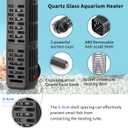 HiTauing Aquarium Heater, 50W/100W/200W/300W/500W Submersible Fish Tank Heater with Over-Temperature Protection and Automatic Power-Off When Leaving Water for Saltwater and Freshwater