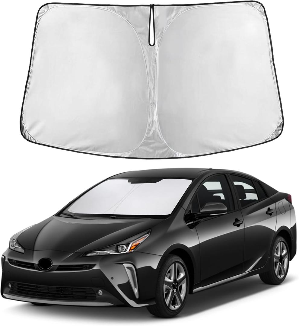 Autovir Windshield Sun Shade Fit for 2016-2020 2021 2022 Toyota Prius Hatchback Sunshade, Front Car Window Shades Sun Visor, Blocks UV Rays & Heat, Car Accessories