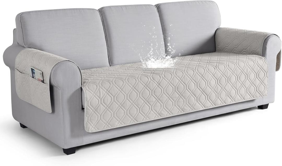 VANSOFY Couch Cover, Waterproof Sofa Covers Washable Slipcover Furniture Protector Couch Seat Covers Non-Slip Couch Cover for Dogs, Pets(Sofa, Off White) (Sofa(Seat Width: 67.3"))