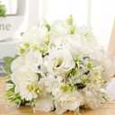 CYANLUX Wedding Bouquets for Bride Bridesmaid Bouquet Champagne White Artificial Roses Flowers for Wedding Valentine's Day Church Home Decoration (White)