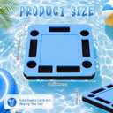 Honeydak Summer Floating Foam Pool Game or Card Table Durable Closed Cell Foam Water Lounge Tray with 4 Cup Holders & Storage 19.7" Square No Inflate for Adults Pool Party & Beach