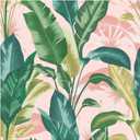 Envy Leaf It Out Sunrise Removable Wallpaper Pink, Coverage 56 Square Feet, 396"L x 20.5"W