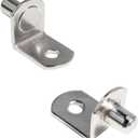 1/4 Inch (6.35mm) Shelf Pins L-Shaped Metal Support Pegs Bracket-Style Clips for Bookshelf Kitchen Cabinet Cupboard Shelves Holders, 20 PCS Nickel Plated Silver