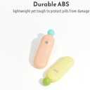 Slim Flat Pill Box, Thin Pill Organizer, Small Daily Vitamin Case, Cute Travel Trinket Organizer, Cute Pill Case 3 Compartments (White)