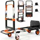 3-in-1 Folding Heavy Duty Hand Truck Dolly Cart Trolley with Wheels(Orange)