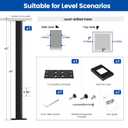 Muzata Black Cable Railing Post 42 Inch 42"x2"x2" Level Drilled Surface Mount T304 Stainless Steel Cable Railing System Kit Indoor Outdoor with Paper User Guide PS02 BH4L