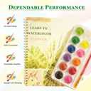 Watercolor Workbook,12 Colors Water Color Books Paint, Beginner-Friendly Watercolor Workbooks with Paint Brush