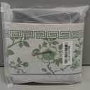 22 Inch Mini Chinoiserie Mahjong Mat for Travel Set White Floral Mahjong Mat Cute Small Domino Accessories Gifts Domino and Tile Game Table(Green)