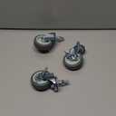 HOLKIE Caster Wheels 3 inch Locking Casters Set of, Threaded Stem 3/8" -16 x 1-1/2" (Diameter 3/8", Length 1-1/2") Swivel Heavy Duty Castors Gray