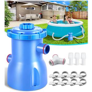 DeeprClean 300GPH Pool Filter Pump for Small Above Ground Pools-Blue