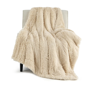 Bedsure GentleSoft Fluffy Beige Throw Blanket for Bed, Faux Fur Gifts Beige Decor Light Tan Khaki Blanket Neutral Decoration for Home, Soft Cozy Fuzzy Plush Thick Warm Sherpa Fleece Cute Stuff, 50x60