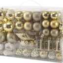 Sattiyrch 76ct Christmas Tree Ornaments Set, Golden Shatterproof Christmas Balls Decorations, Xmas Decorative Hanging Ornaments (Golden)