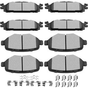 SCITOO Ceramic Brake Pads, 8pcs Front Rear Brake Pads Brakes Kits fit for 11-17 for Ford Explorer,09-19 for Ford Flex,10-19 for Ford Taurus,11 for Lincoln MKS,10-14 for Lincoln MKT