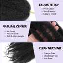 Marley Twist Braiding Hair 16 Inch 3 Packs, Black Cuban Twist Hair Afro Kinky Curly Twist Crochet Hair for Women, Synthetic Marley Hair Extensions(16 Inch, 1B#)