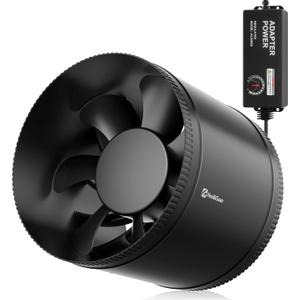 Hon&Guan 8 Inch Inline Booster Duct Fan with Speed Controller - 623 CFM Airflow with 44W Ultra-Low Power and Low Noise