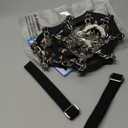 Cimkiz Crampons Ice Cleats Traction Snow Grips for Boots Shoes Women Men Anti Slip 19 Stainless Steel Spikes Safe Protect for Hiking Fishing Walking Climbing Mountaineering (Medium, Black)