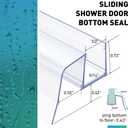 Sliding Shower Door Bottom Seal, 2 PCS 1/2" x 36" Sliding Shower Door Sweep for 1/2 Inch Glass, Frameless Glass Door Seal Strip Stop Shower Leaks and Create a Water Barrier