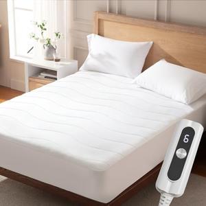ACCU-WARMTH Heated Mattress Pad Full, Quilted Electric Mattress Pad Bed Warmer with Single Controller, 6 Heat Settings 10-Hour Auto Off, 17 Inch Deep Pocket, Machine Washable, White