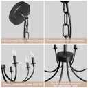 8-Light Black Chandeliers for Dining Room, Dining Room Light Fixtures, Farmhouse Candle Chandeliers for Kitchen, Living Room, Foyer, Entryway, Staircase