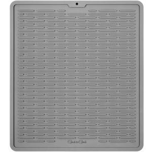 GOOD TO GOOD Silicone Dish Drying Mat Kitchen Sink Organizer, Waterproof, Non-Slip, Durable, Flexible, Easy Clean, Heat-Resistant Eco-Friendly Counter Dish Mat 17.6 x 15.6 inches (15.6" x 17.6", Gray)